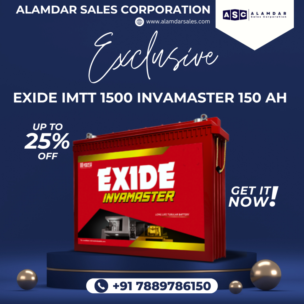 “Exide Battery 150Ah INVAMASTER IMTT 1500 – High-performance Exide batteries in Srinagar”