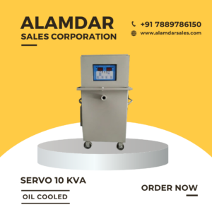 alt="10kVA oil cooled servo in Srinagar for voltage regulation"