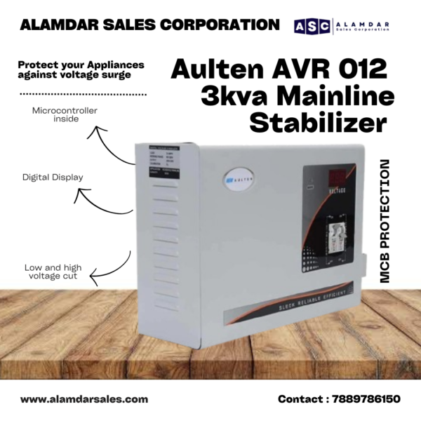 AULTEN Mainline Voltage Stabilizer for Home 3 KVA Heavy Duty 2400W 90V-300V AD012