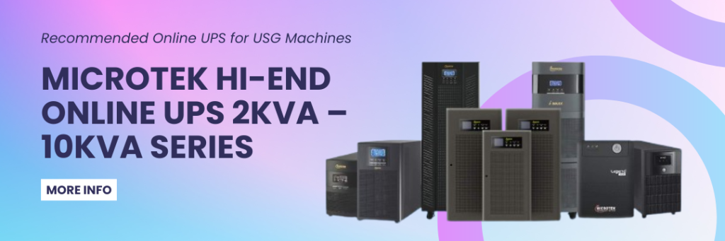 "Microtek 3kVA online UPS for USG machine in medical diagnostics"