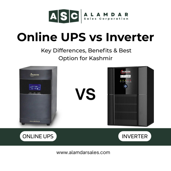Comparison table showing differences between online UPS and inverter systems