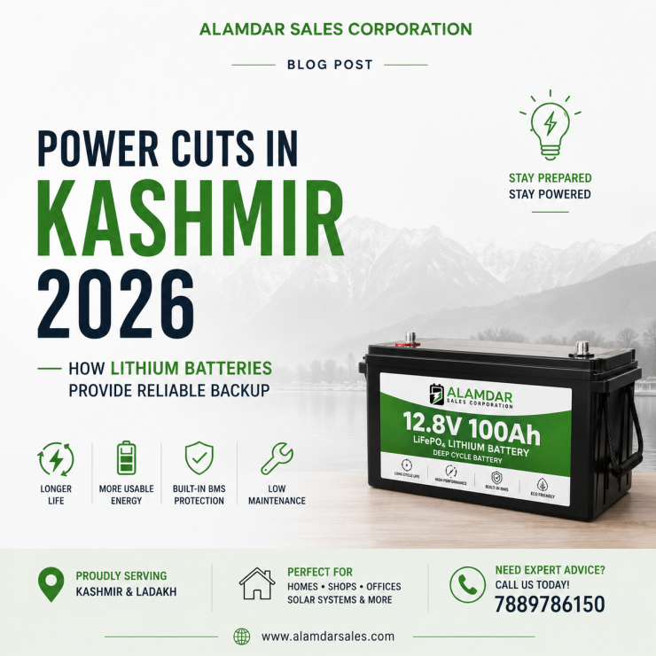 Lithium battery in Kashmir for reliable power backup during power cuts